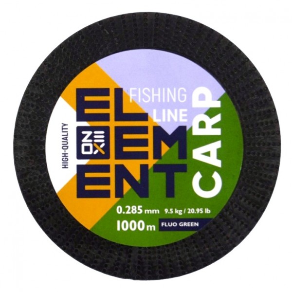 Рибальська волосінь, ZEOX Element Carp Fluo Green, 1000м, перетин 0.285мм